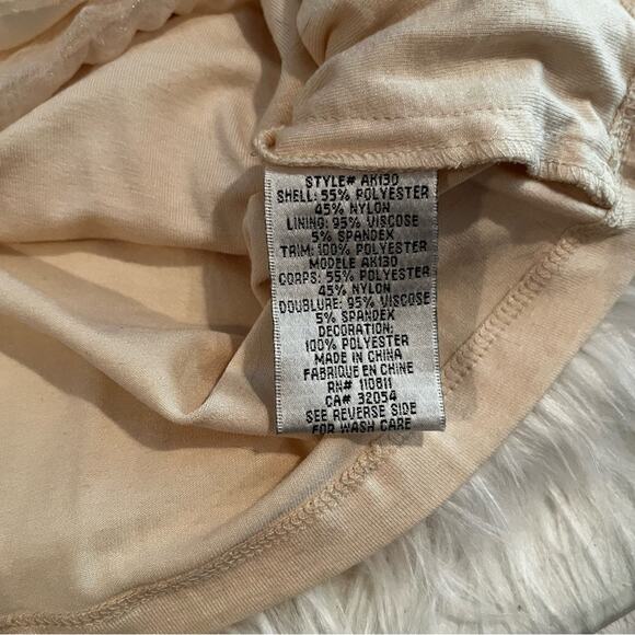 BARASCHI x Anthro Raw Edged Organza Rosette Coastal Preppy Shimmer Boho Top XS - Picture 14 of 16